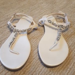 David's Bridal Ivory bridal sandals